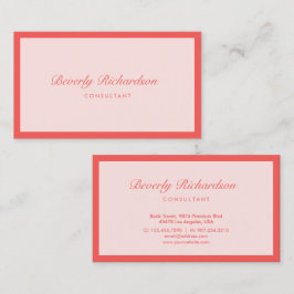 Cartão De Visita Salmão Profissional Minimalista Luxe Moderno