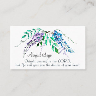 Cartão De Visita Salmo 37:4 Se Delicie no Senhor, Floral