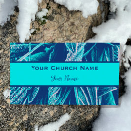 Cartão De Visita Salmos Versos da Bíblia Natural Turquesa Moderna 2