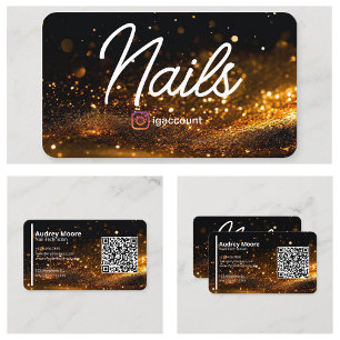 Cartão De Visita Salões de Beleza Código QR Profissional Técnicas d