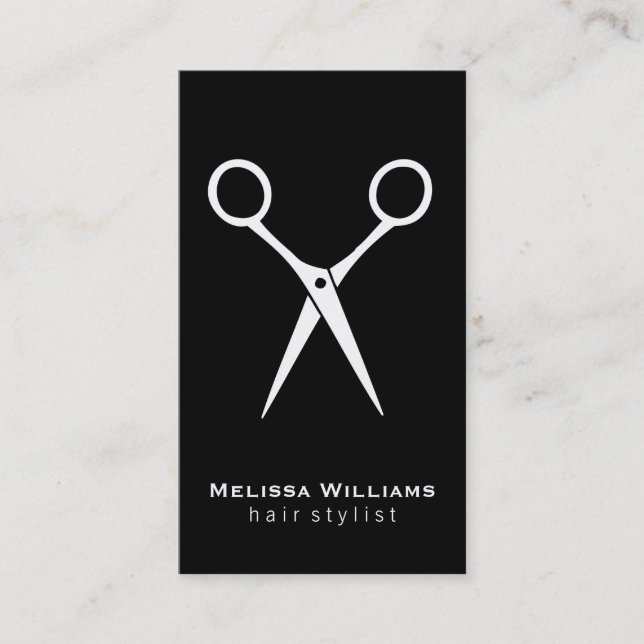 Cartão De Visita Salon Shears | Branco (Frente)