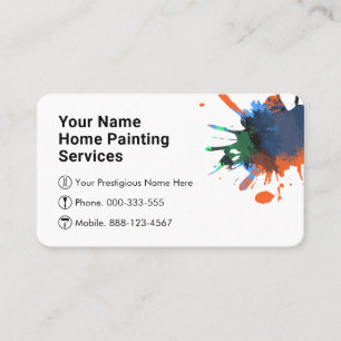 Cartão De Visita Salpico de Tinta Sujada Pintura Doméstica Pintor