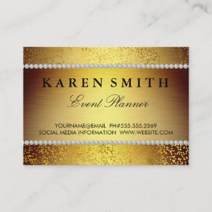 Cartão De Visita Salpicos Luxe do ouro/ouro do VIP da elite