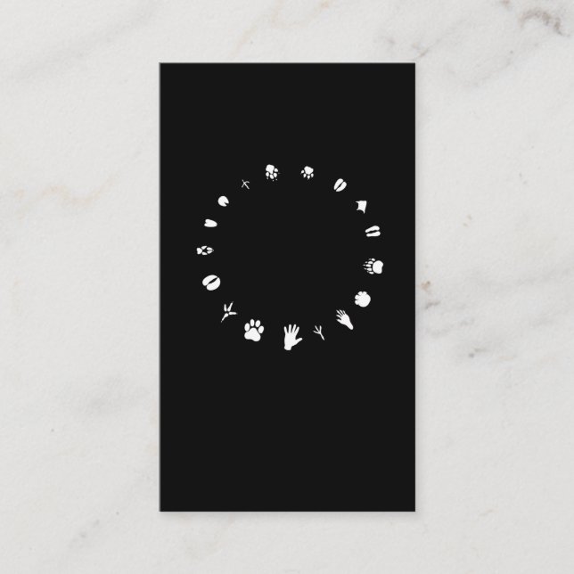 Cartão De Visita Salvamento Animal Apoio Pegadas de Pata Circle Lov (Frente)