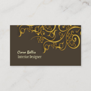 Cartão De Visita Salvamento arquitetônico/Faux Dourado Filigree/co