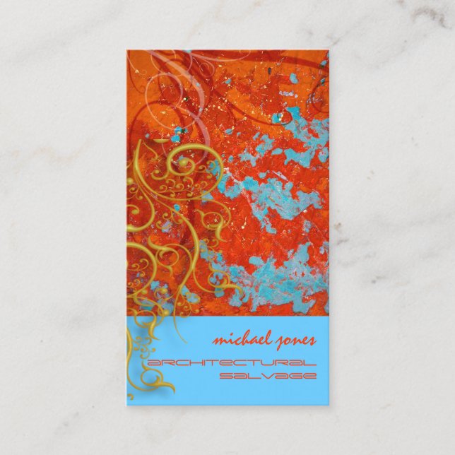 Cartão De Visita Salvamento Arquitetônico/Sujidade Dourada Faux (Frente)