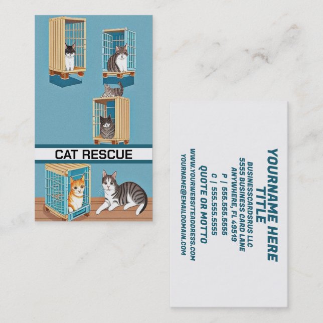 Cartão De Visita Salvamento de Cat (Frente/Verso)