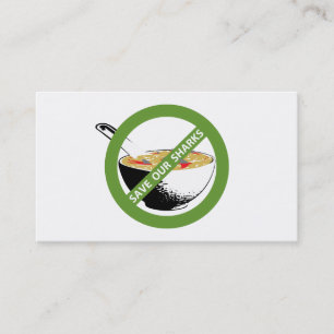 Cartão De Visita SALVE NOSSOS TUBARÕES banir a sopa de barbatanas 