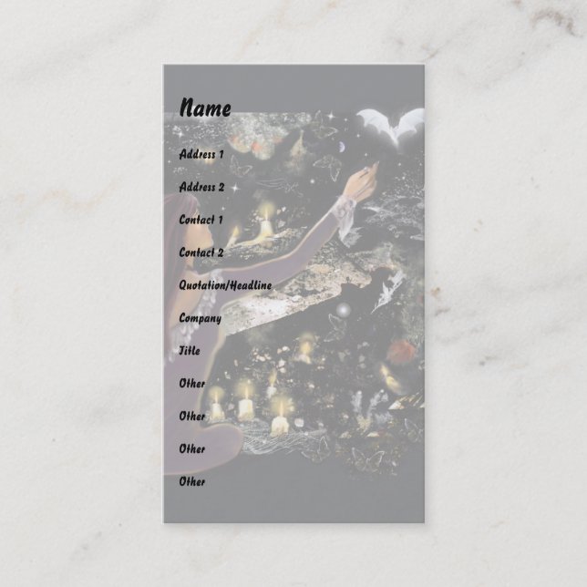 Cartão De Visita Samhain Mystique! (Frente)