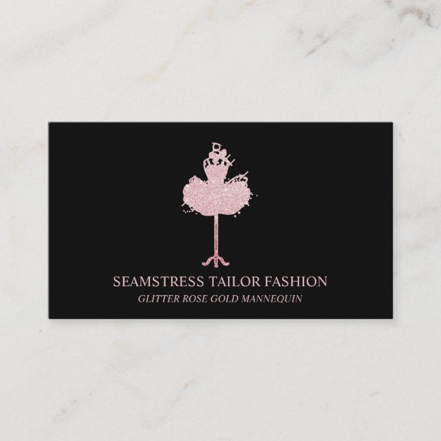 Cartão De Visita SAMSTRESS TAILOR MANNEQUIN Rosa gold (Frente)