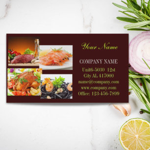 Cartão De Visita Sanduíche de bife de carne de frango particular re