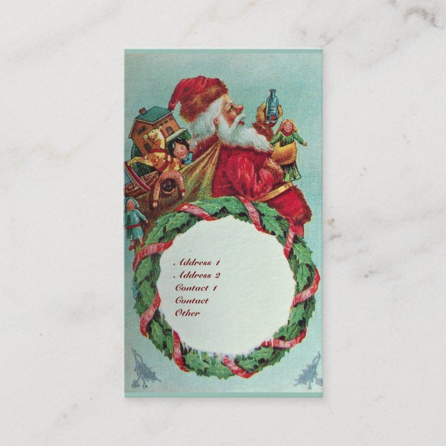 CARTÃO DE VISITA SANTA CLAUS VINTAGE CROWN ENGRAÇADO E HUMOROSO (Frente)
