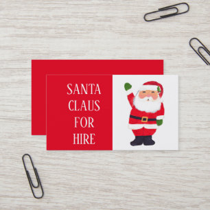 Cartão De Visita Santa Claus Xmas Red Hire Sleigh Professional