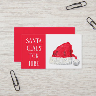 Cartão De Visita Santa Claus Xmas Red Hire Sleigh Professional