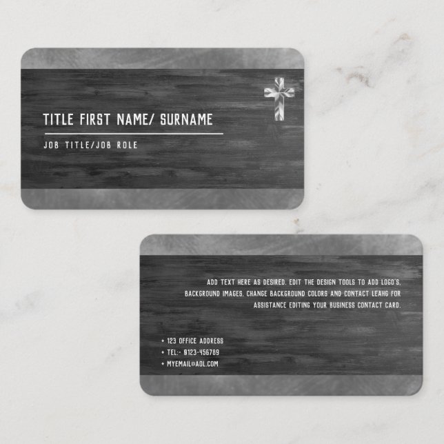 Cartão De Visita Santa Cruz Cristã Faith Deacon Pastor Clergy (Frente/Verso)