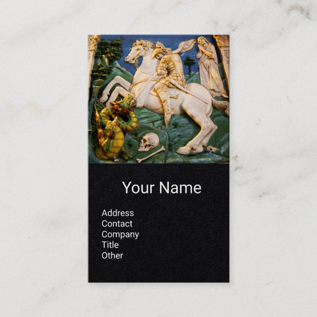 Cartão De Visita Santo George,Dragonm,Princesa Monograma - Papel de (Frente)