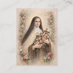 Cartão De Visita Santo Teresinha do Menino Jesus Crucifixo Novena S