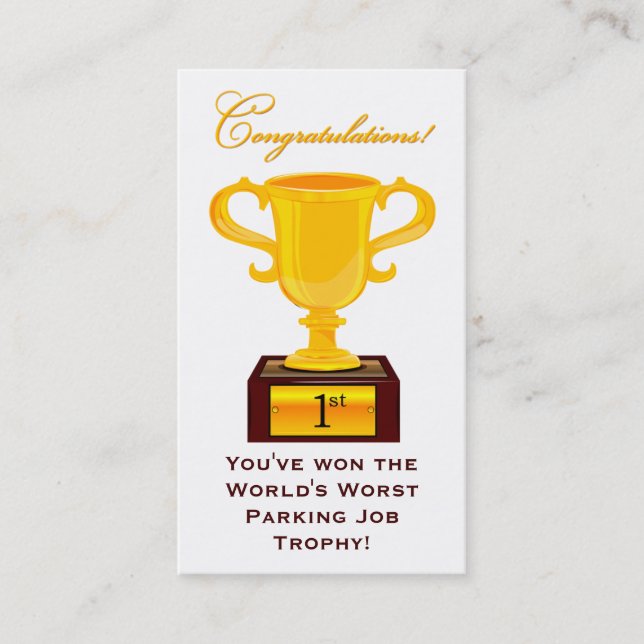 Cartão de visita sarcástico do troféu do (Frente)