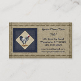 Cartão De Visita Sarja de Nimes atada prata do galo de Wyandotte