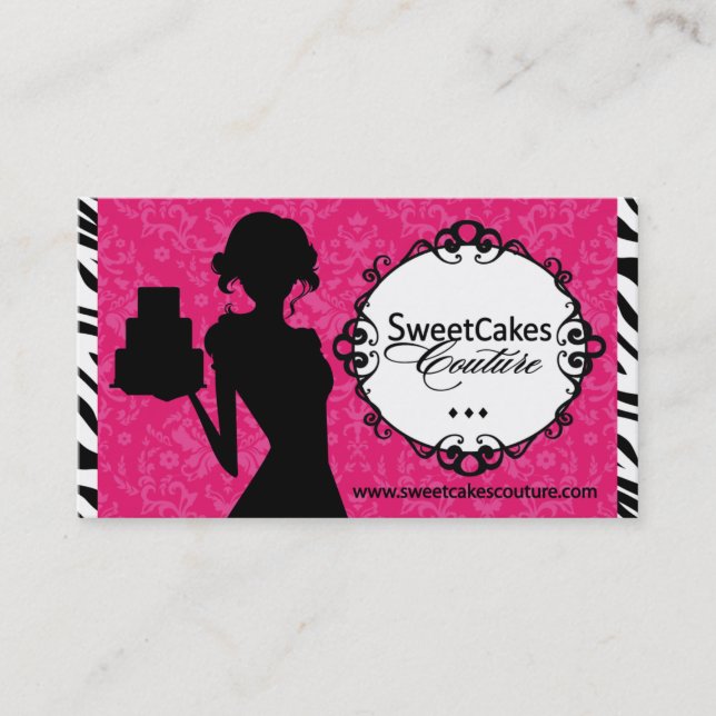 Cartão de visita Sassy do cupcake da listra da (Frente)