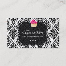 Cartão de visita Sassy do cupcake da listra da