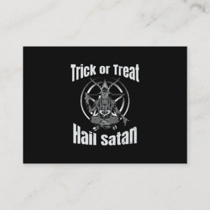Cartão De Visita Satã de granizo Pentagram no Halloween