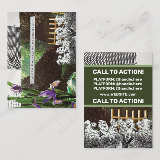 Cartão De Visita Sátira Engraçado da Piada Política Florestal sobre (Frente/Verso)