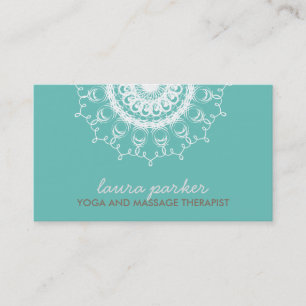 Cartão De Visita Saúde cura da ioga branca elegante do redemoinho