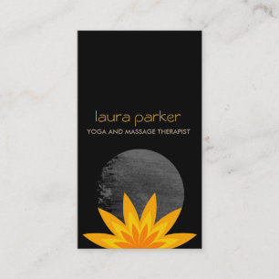 Cartão De Visita Saúde cura da ioga preta amarela do logotipo da