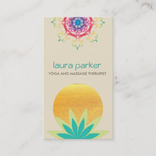 Cartão De Visita Saúde de cura do logotipo verde da flor de lótus
