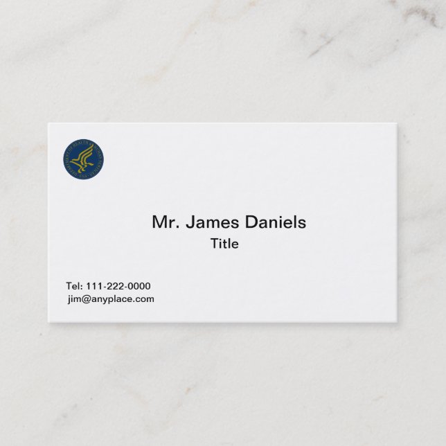 Cartão De Visita Saúde e Serviços Humanos (HHS) (Frente)