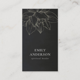 CARTÃO DE VISITA SAÚDE ESPIRITUAL REIKI SIMPLES DE PRATA NEGRA LOT