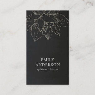 CARTÃO DE VISITA SAÚDE ESPIRITUAL REIKI SIMPLES DE PRATA NEGRA LOTU