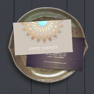 Cartão De Visita Saúde Natural do Ornamentado Dourado Elegante Lot