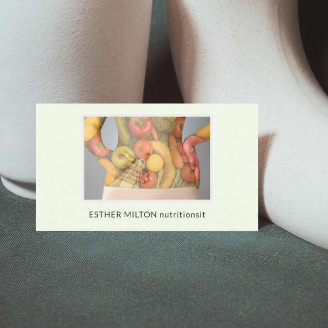 Cartão De Visita Saúde Nutricionista Elegante Profissional (Criador carregado)
