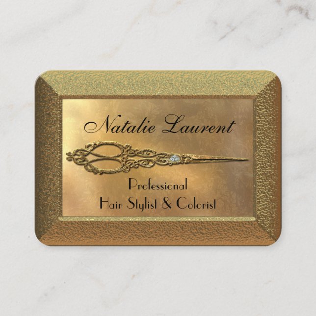 Cartão De Visita Scissor o Hairstylist Royale (Frente)