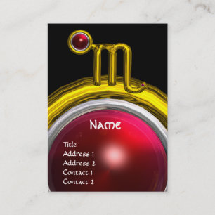 Cartão De Visita SCORPIO ZODIAC ANIVERSÁRIO MONOGRAMA Granada verme