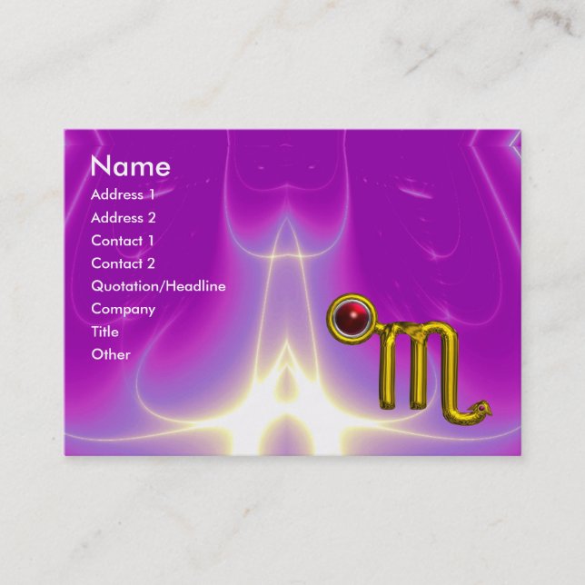 CARTÃO DE VISITA SCORPIO ZODIAC NASCIMENTO VERMELHA (Frente)