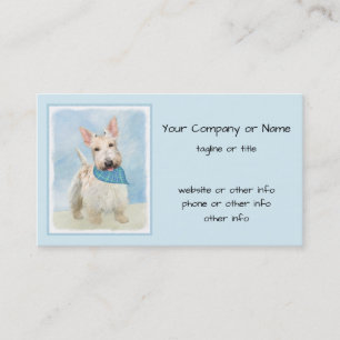 Cartão De Visita Scottish Terrier Wheaten Dog Painting