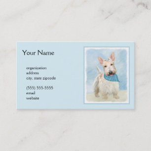 Cartão De Visita Scottish Terrier Wheaten Dog Painting
