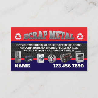 Cartão De Visita Scrap Metal Pickup Business Cards English-Spanish