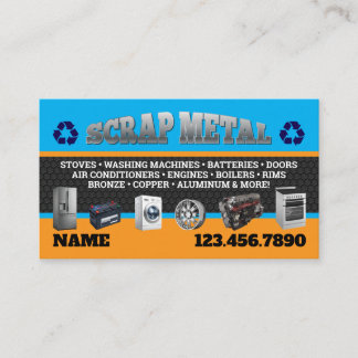 Cartão De Visita Scrap Metal Pickup Business Cards English-Spanish