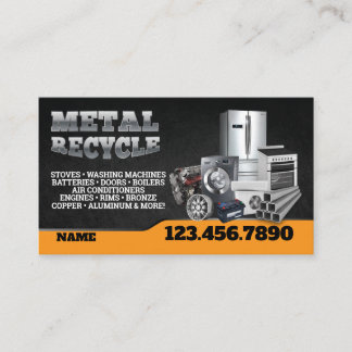 Cartão De Visita Scrap Metal Recycle English-Spanish Business Card