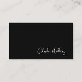Cartão De Visita Script corporativo simples, preto e branco, minima