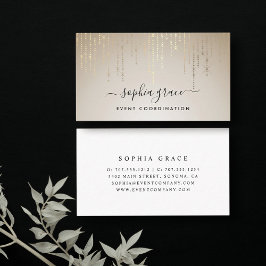 Cartão De Visita Script de Assinatura de Chuva de ouro