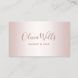 Cartão De Visita Script de assinatura Dourada do rosa Social Media