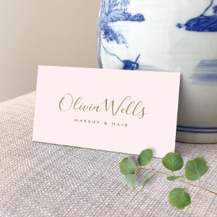 Cartão De Visita Script de Assinatura Simples Rosas claro Mídia Soc