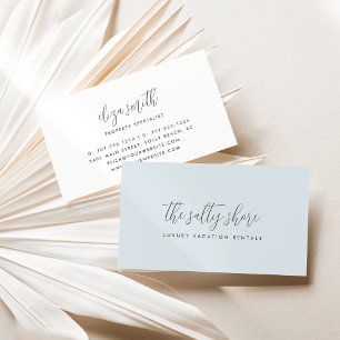 Cartão De Visita Script de Caligrafia de Cinza Elegante Simples