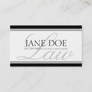 Cartão De Visita Script de Lei do Advogado Silver
