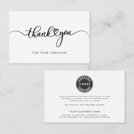 Cartão De Visita Script de logotipo da empresa moderna Obrigado